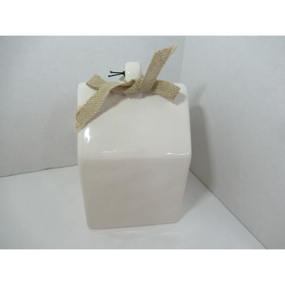 Rae Dunn Baby Bird Birdhouse burlap bow square house shape New